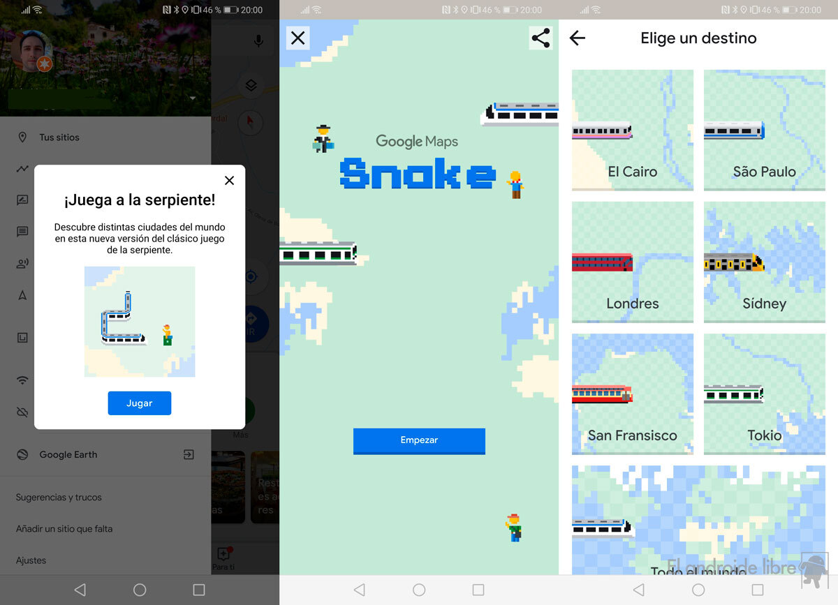 Cómo acceder al juego oculto Snake en la aplicación Google Maps