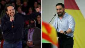 Pablo Iglesias (Podemos) y Santiago Abascal (Vox).