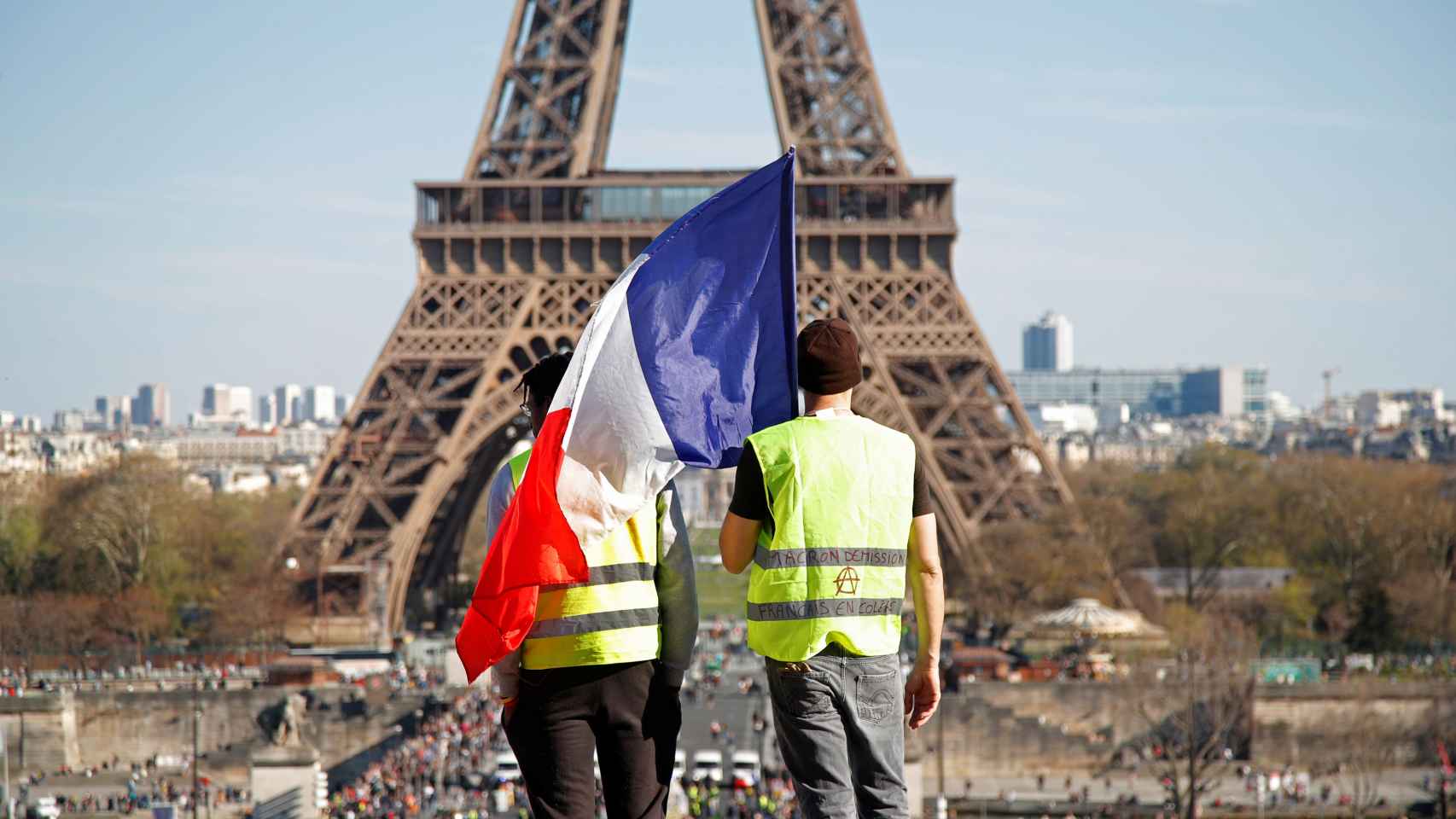 Chalecos amarillos,  en la última manifestación en París