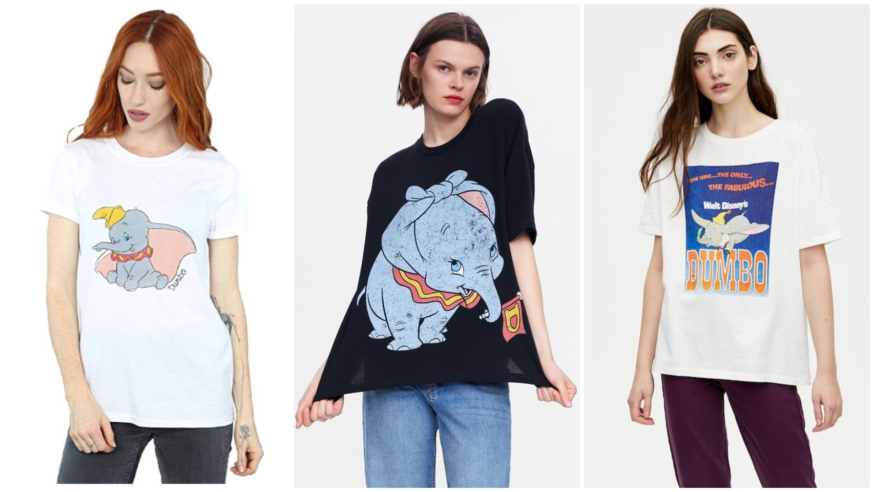 Camisetas de Dumbo de diferentes marcas.