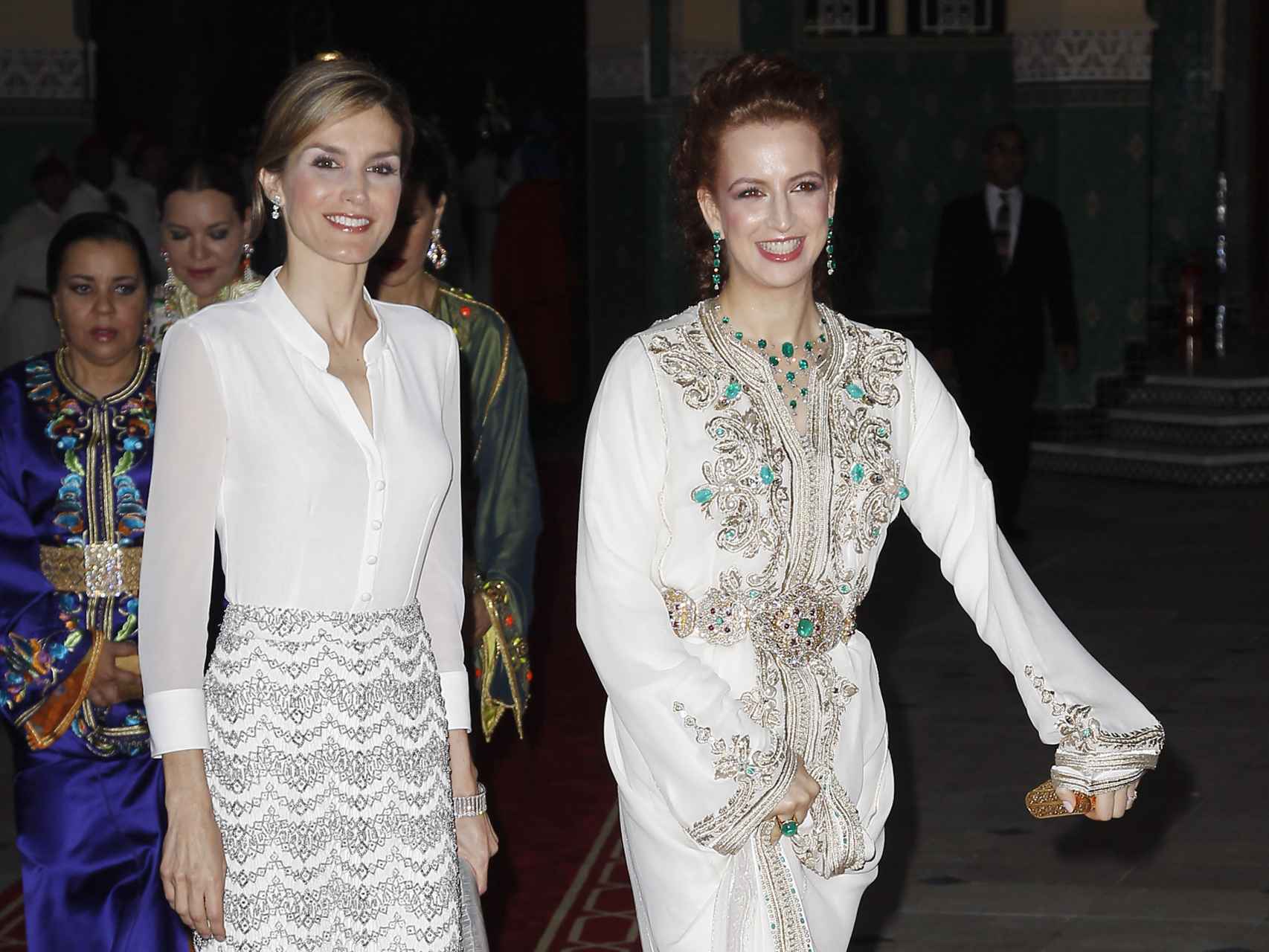 La renia Letizia y Lalla Salma mostraron una gran complicidad en 2014, durante la visita oficial de los Reyes de España.