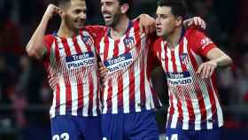 Godín celebra un gol del Atlético de Madrid ante el Girona en La Liga