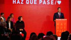 Pedro Sánchez, en el acto de presentación de su campaña, este martes.