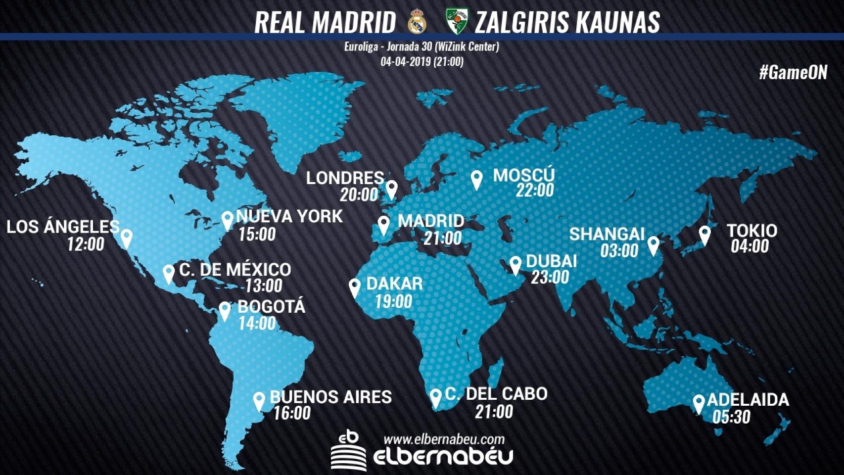 Horario Real Madrid - Zalgiris Kaunas