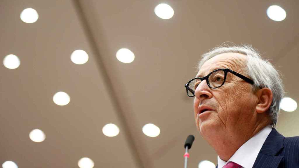 El presidente Jean-Claude Juncker, durante su intervención ante la Eurocámara