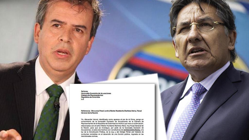 Alex Vernot junto al fiscal general de Colombia, Nestor HUmberto Martíenz.