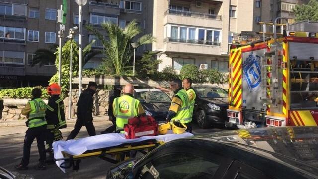 Los equipos de emergencias de Madrid en el lugar del incendio.