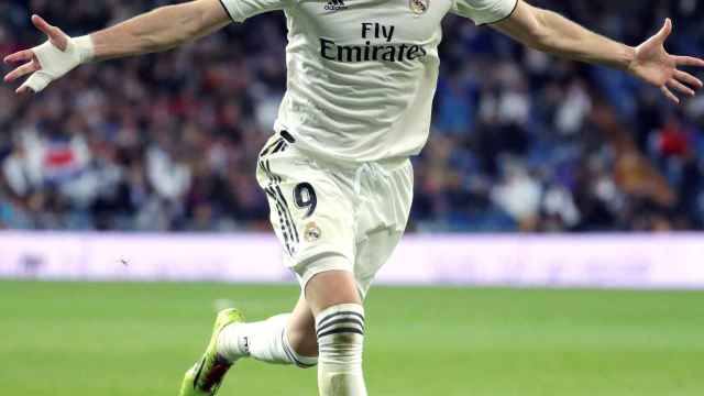 Karim Benzema, autor de los dos goles del Real Madrid ante el Eibar