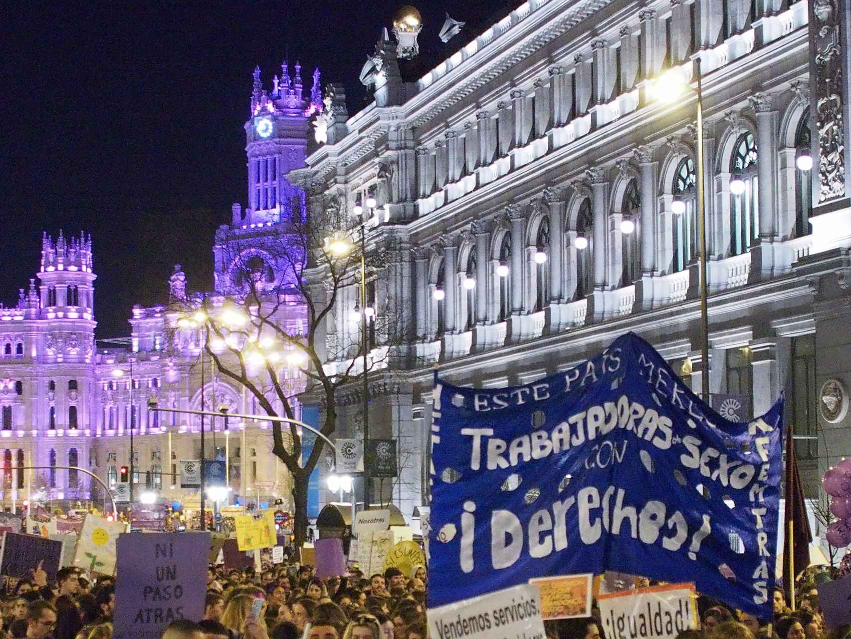 Prostitutas en Madrid pidiendo más derechos laborales