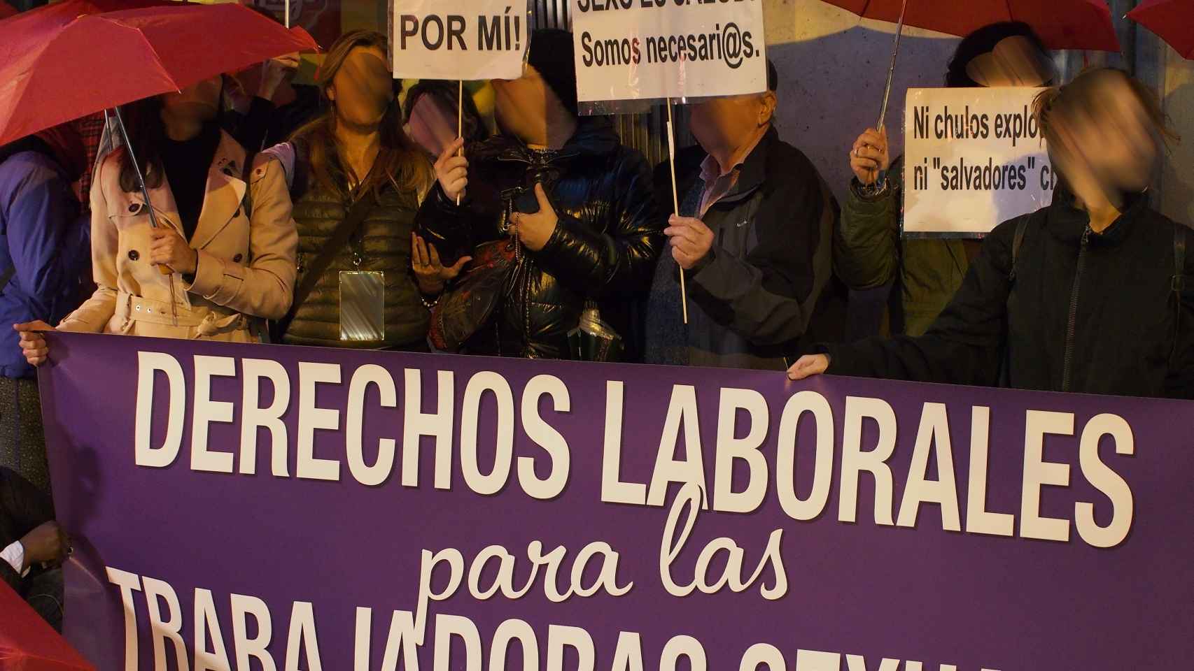 Manifestación para reivindicar derechos laborales para las trabajadoras sexuales