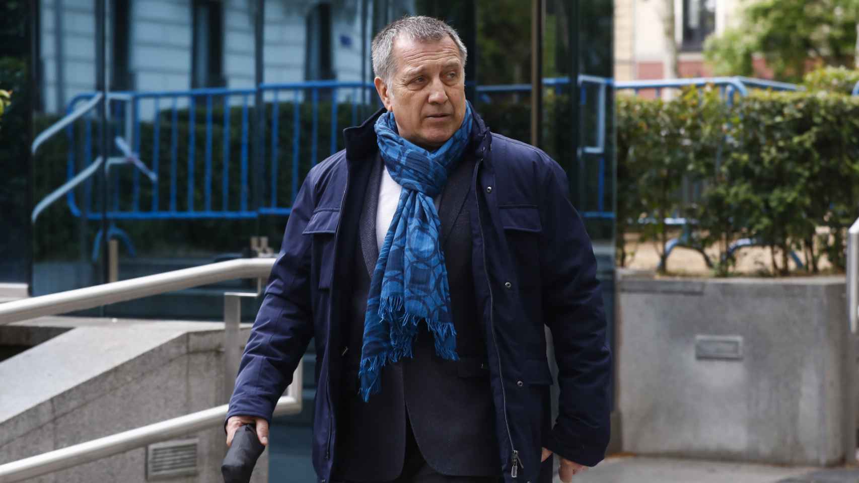 Alberto Pozas, a su salida de la Audiencia Nacional este lunes en Madrid.