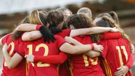 La selección española, celebra uno de los goles