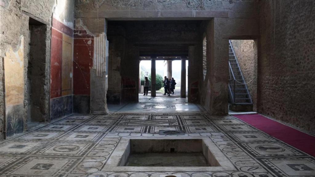 Un mosaico hallado en Pompeya.