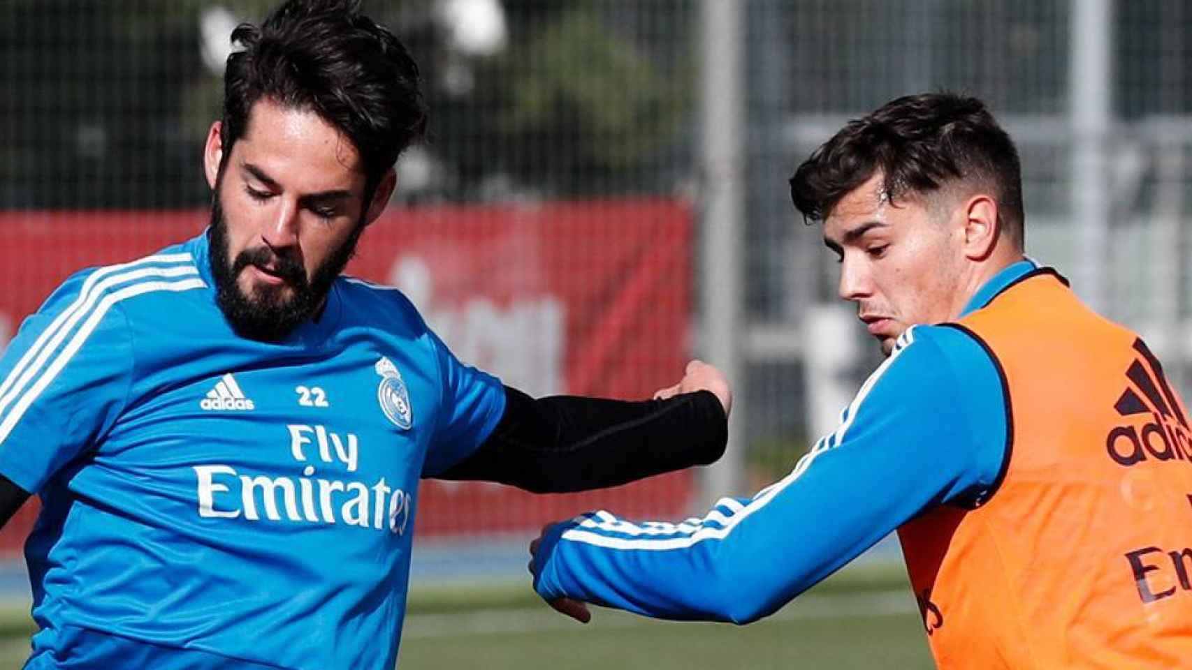 Isco y Brahim, en un entrenamiento del Real Madrid