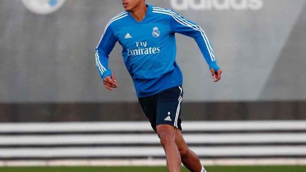 Varane, en un entrenamiento del Real Madrid. Foto: Instagram (@raphaelvarane)