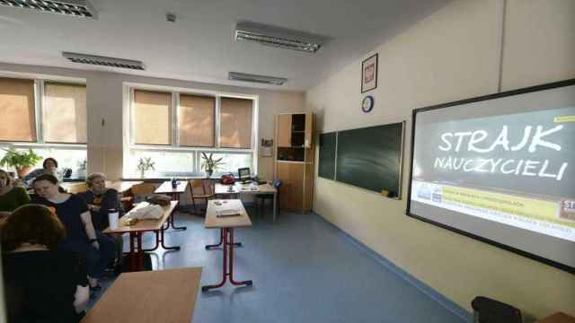 Un aula de un colegio de Polonia.