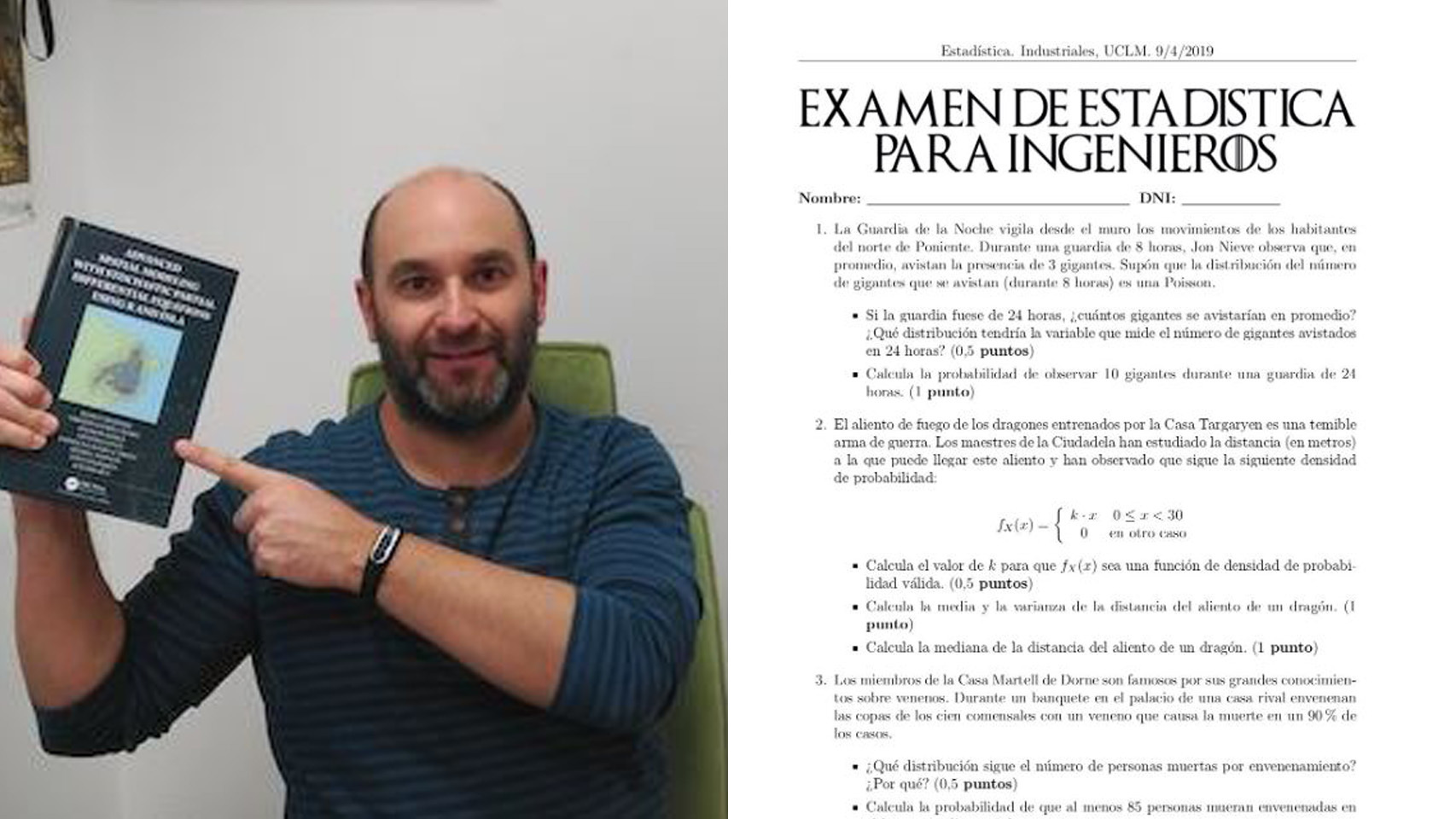 Virgilio Gómez-Rubio y el examen que realizaron sus alumnos