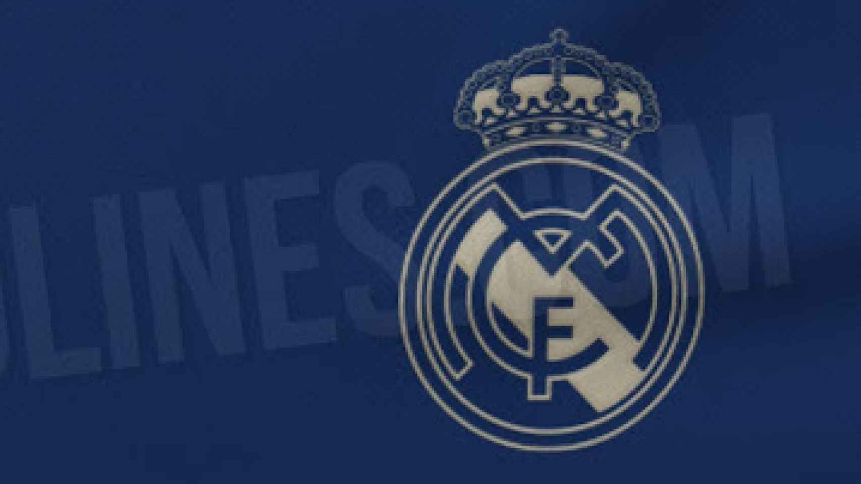 Camiseta con logotipo con escudo dorado del Real Madrid en azul