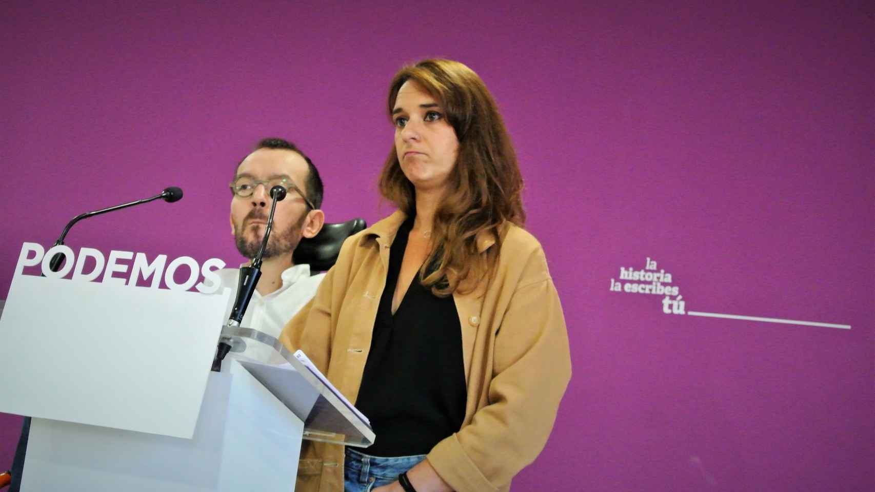 Pablo Echenique y Noelia Vera, portavoces del Consejo de Dirección de Podemos.