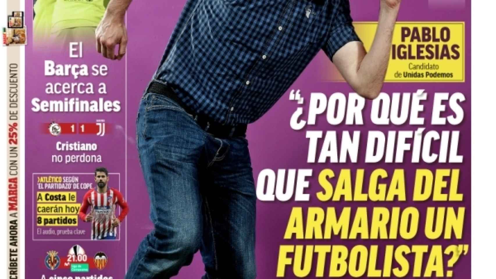 Pablo Iglesias en la portada de Marca.