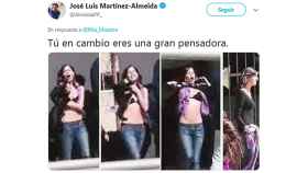 El tuit de José Luis Martínez-Almeida con las fotos de Rita Maestre en sujetador.