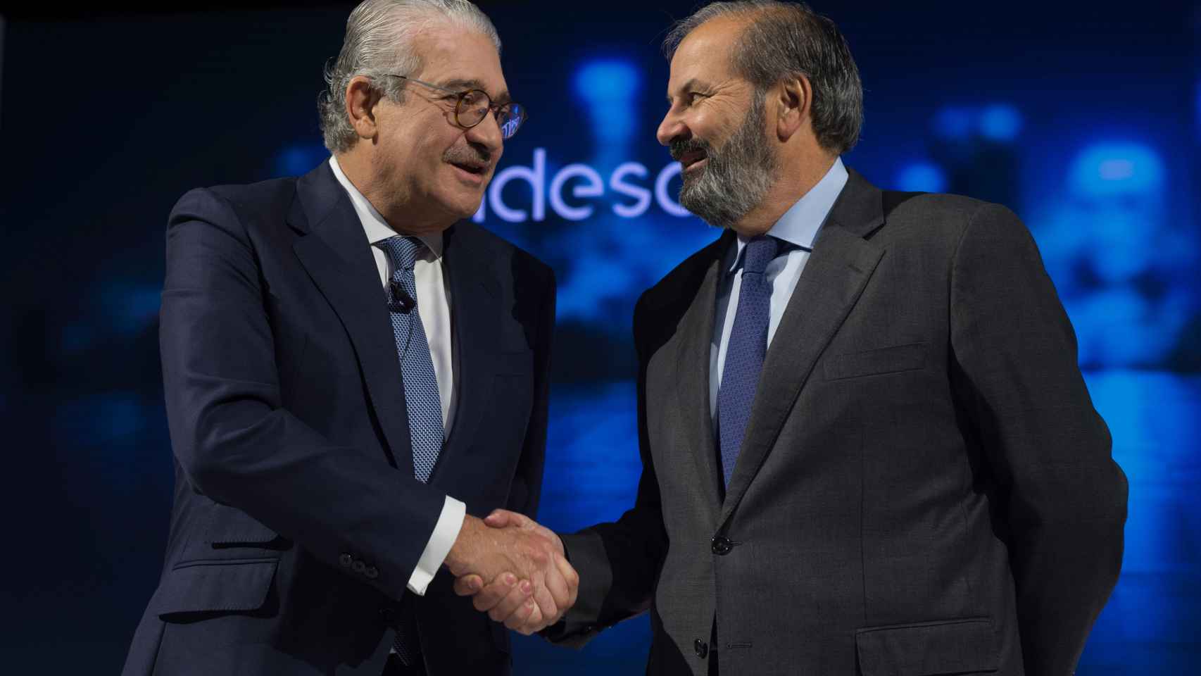 El CEO de Endesa, José Bogas, y el futuro presidente, Juan Sánchez Calero.
