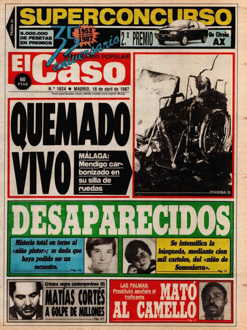 Portada de El Caso sobre la desaparición de aquel niño el 6 de abril de 1987.