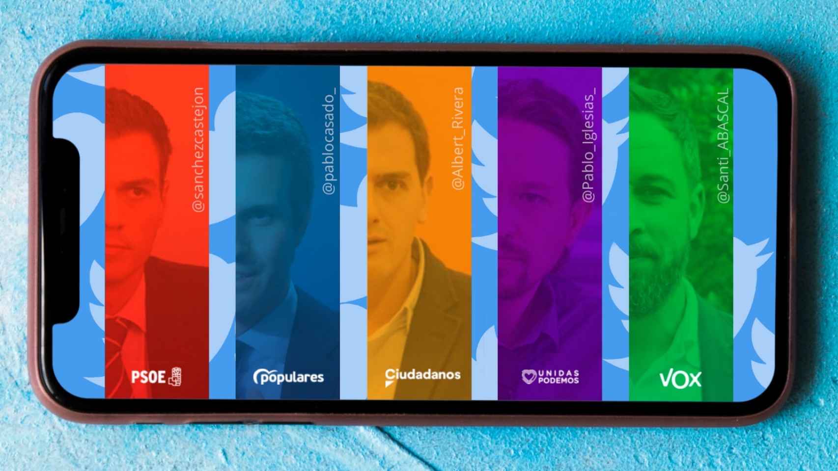 Análisis de EL ESPAÑOL a los perfiles en Twitter de los cinco candidatos a la presidencia del Gobierno
