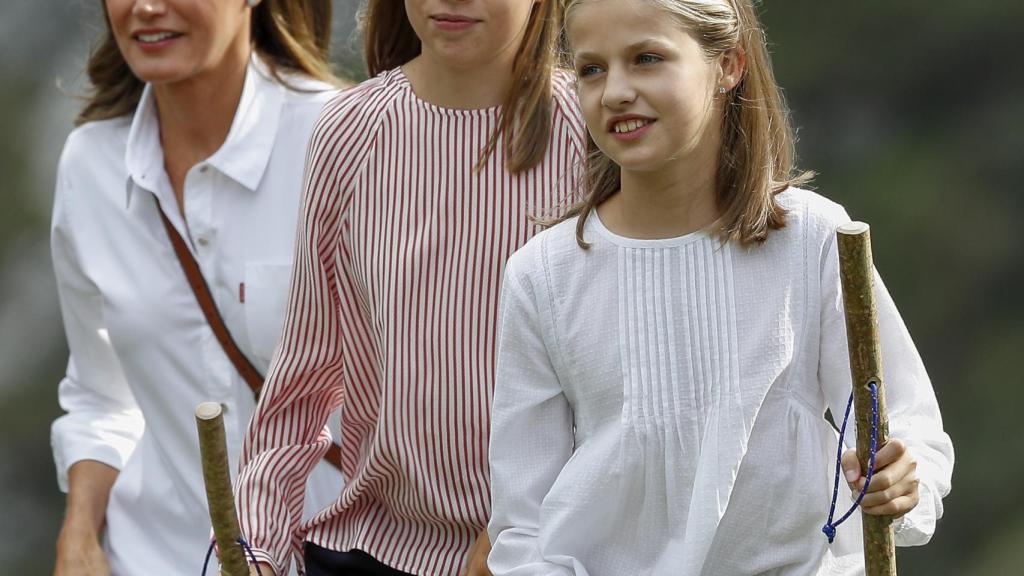 La reina Letizia, Leonor y Sofía en una imagen de archivo.