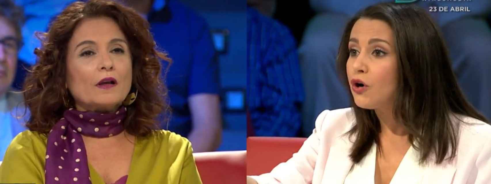 Las candidatas de PSOE y Cs al Congreso, María Jesús Montero (i) e Inés Arrimadas (d).