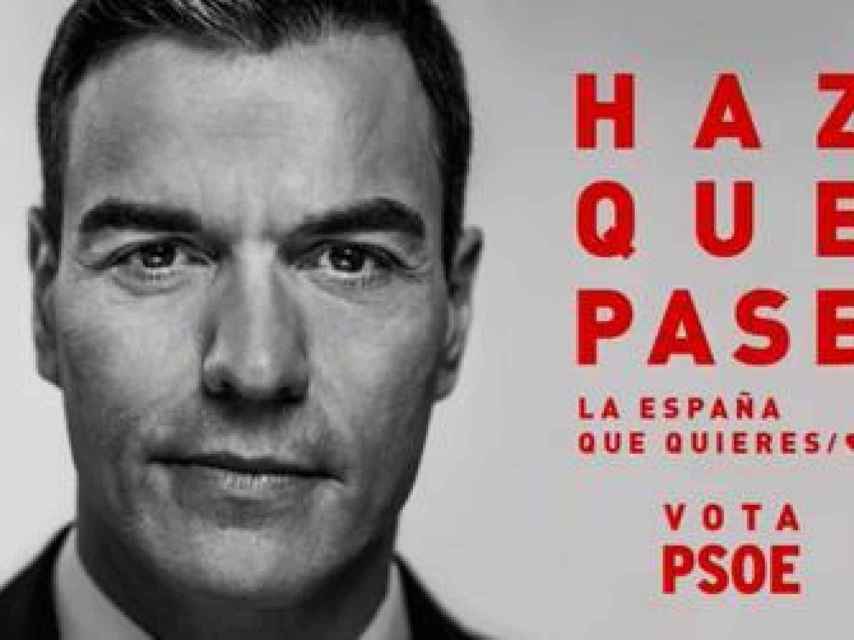 El cartel de campaña de Pedro Sánchez.