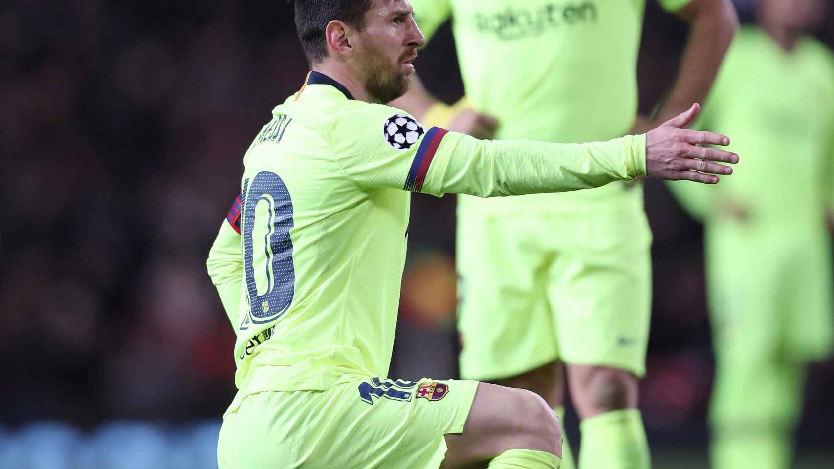 Messi y Luis Suárez, en el Manchester United - Barcelona de la Champions League