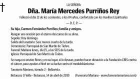 La esquela de Mercedes, publicada en 'La Voz de Galicia'
