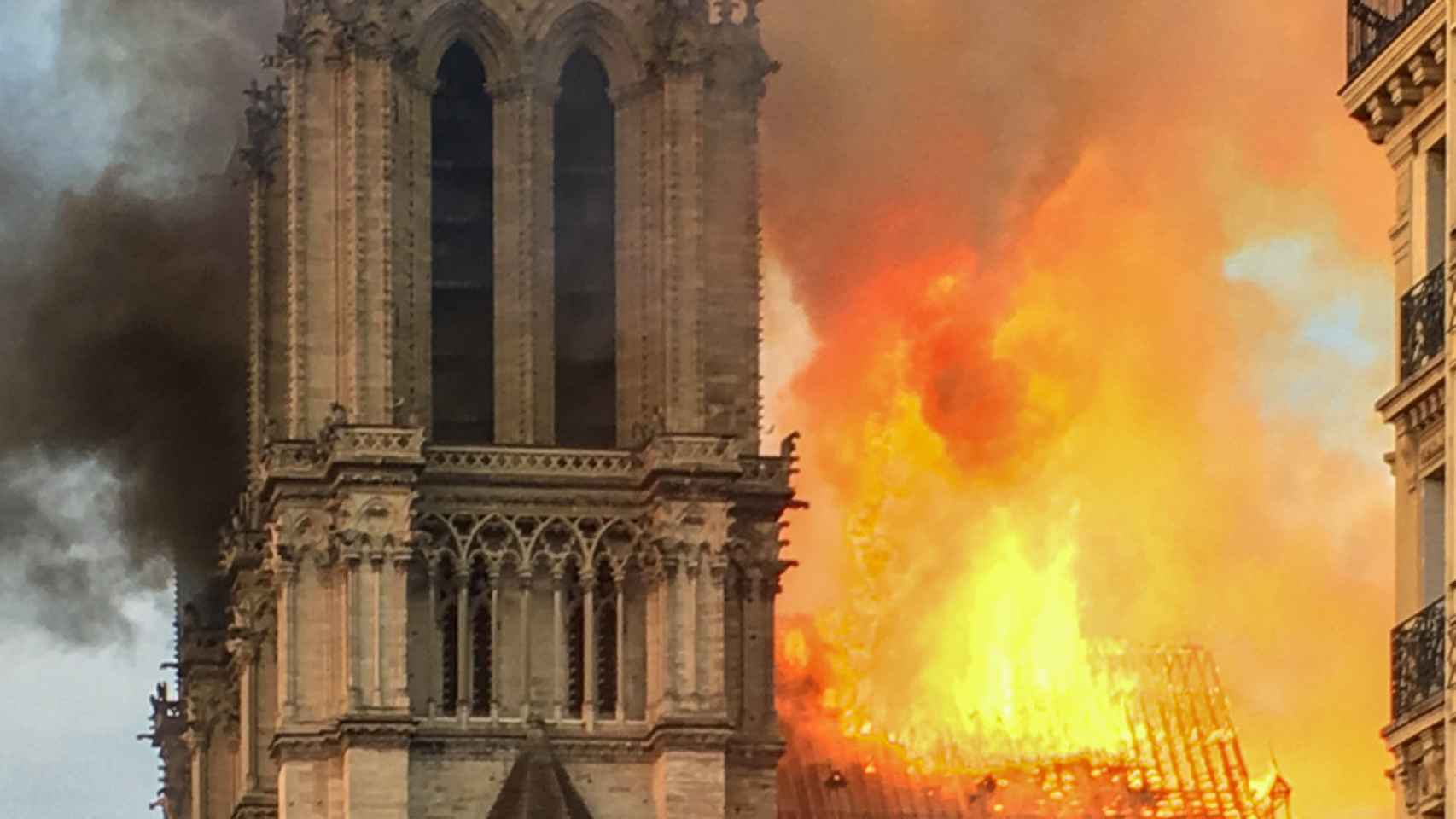 Imagen del incendio de Notre Dame