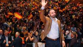 El candidato de Vox a la presidencia del Gobierno, Santiago Abascal, este martes en Valladolid.