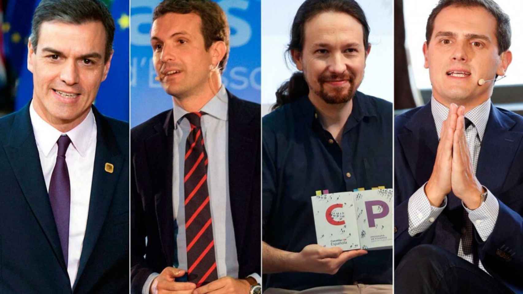 Pedro Sánchez, Pablo Casado, Pablo Iglesias y Albert Rivera.