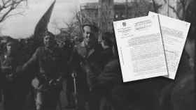 Una unidad franquista hace su entrada en Madrid en 1939 y los informes del SIPM sobre Duret.