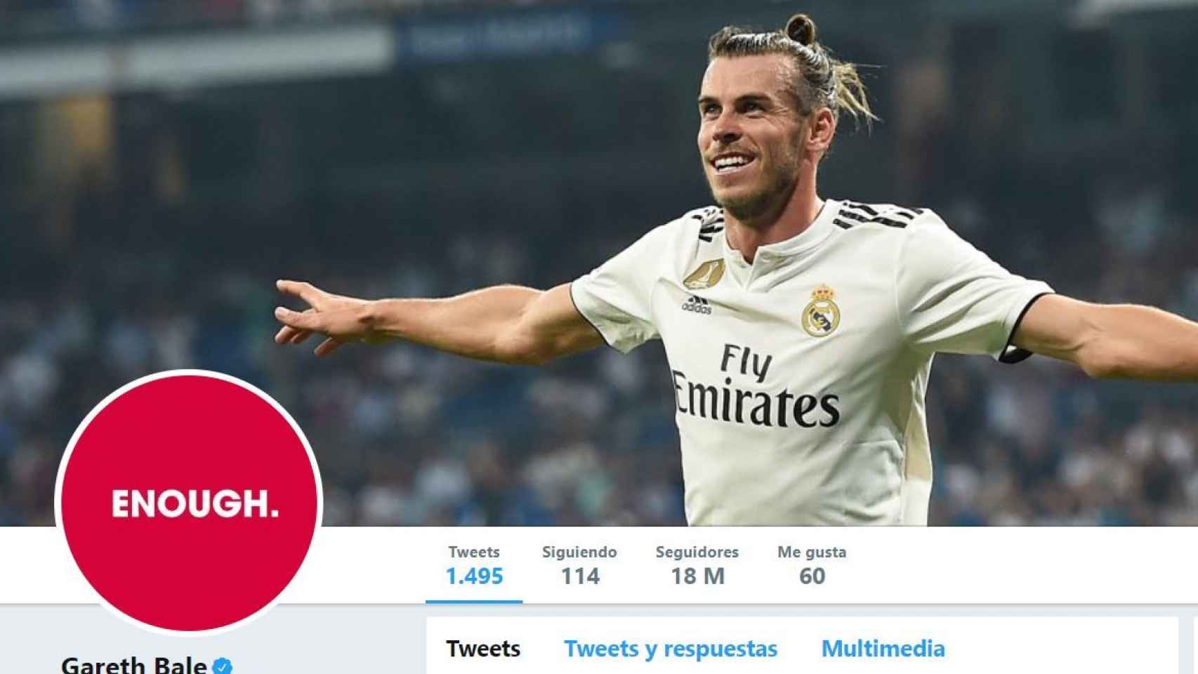 Bale en sus redes sociales. Foto: Twitter (@GarethBale11)