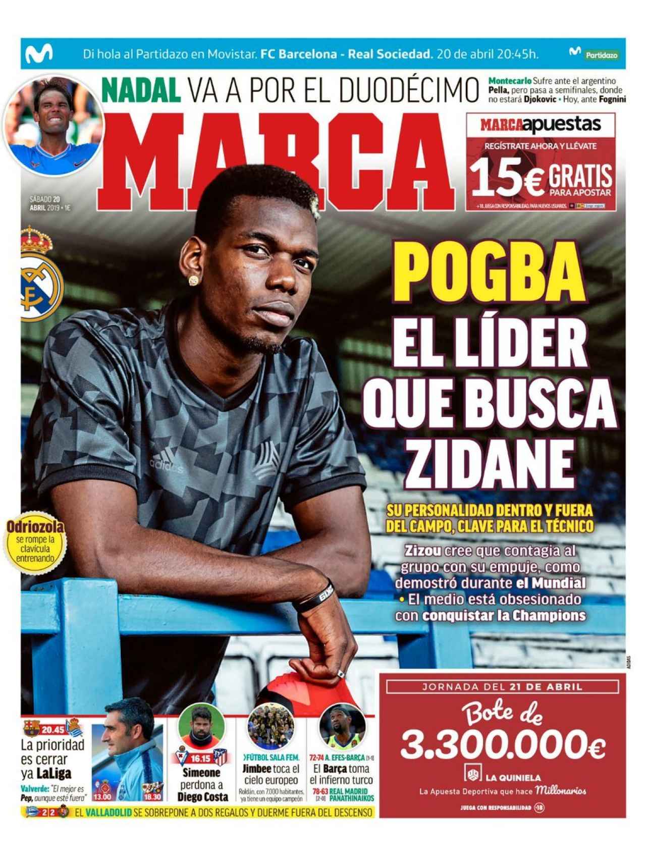 La portada del diario MARCA (20/04/2019)