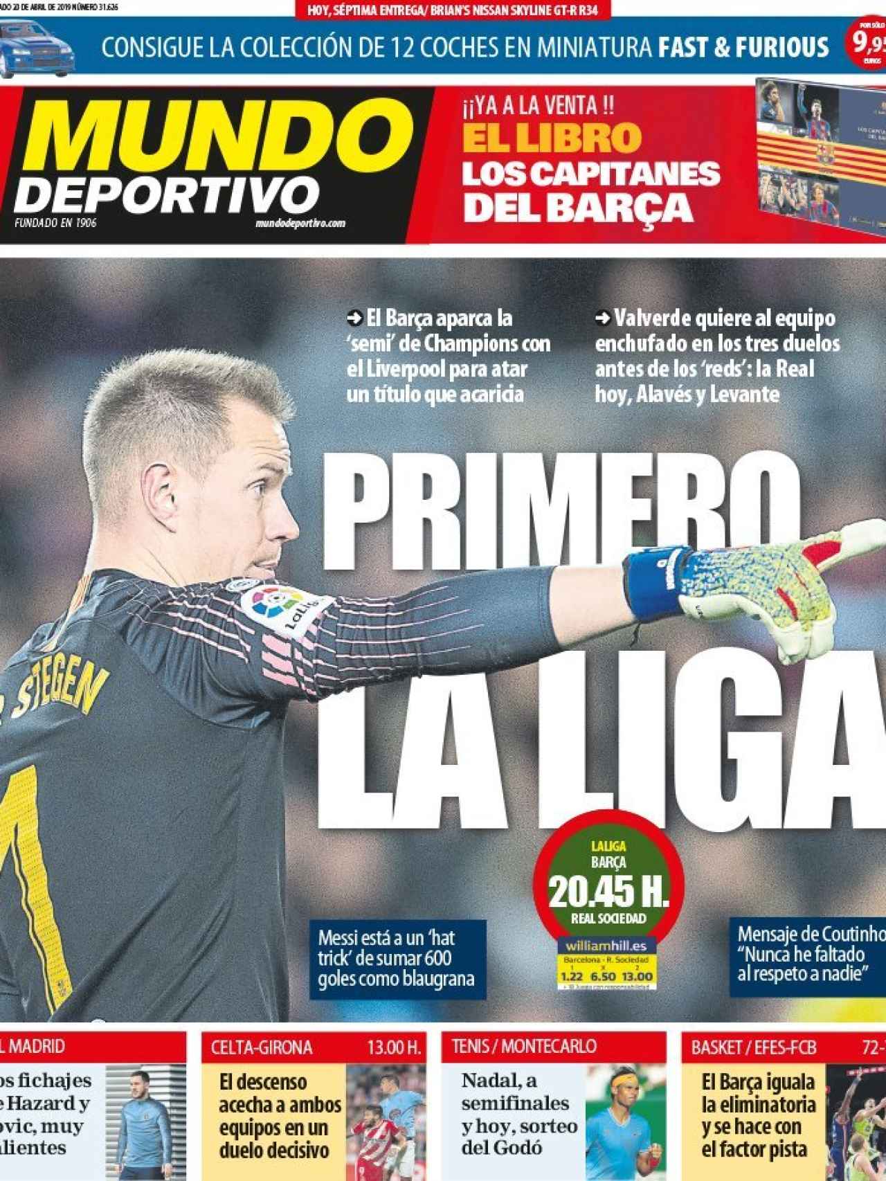 La portada del diario Mundo Deportivo (20/04/2019)