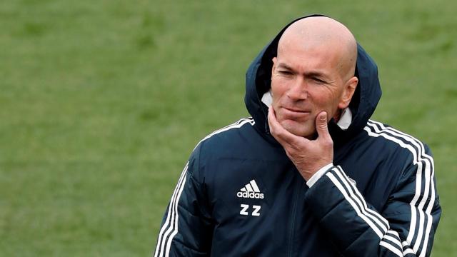 Zidane en el entrenamiento de este sábado