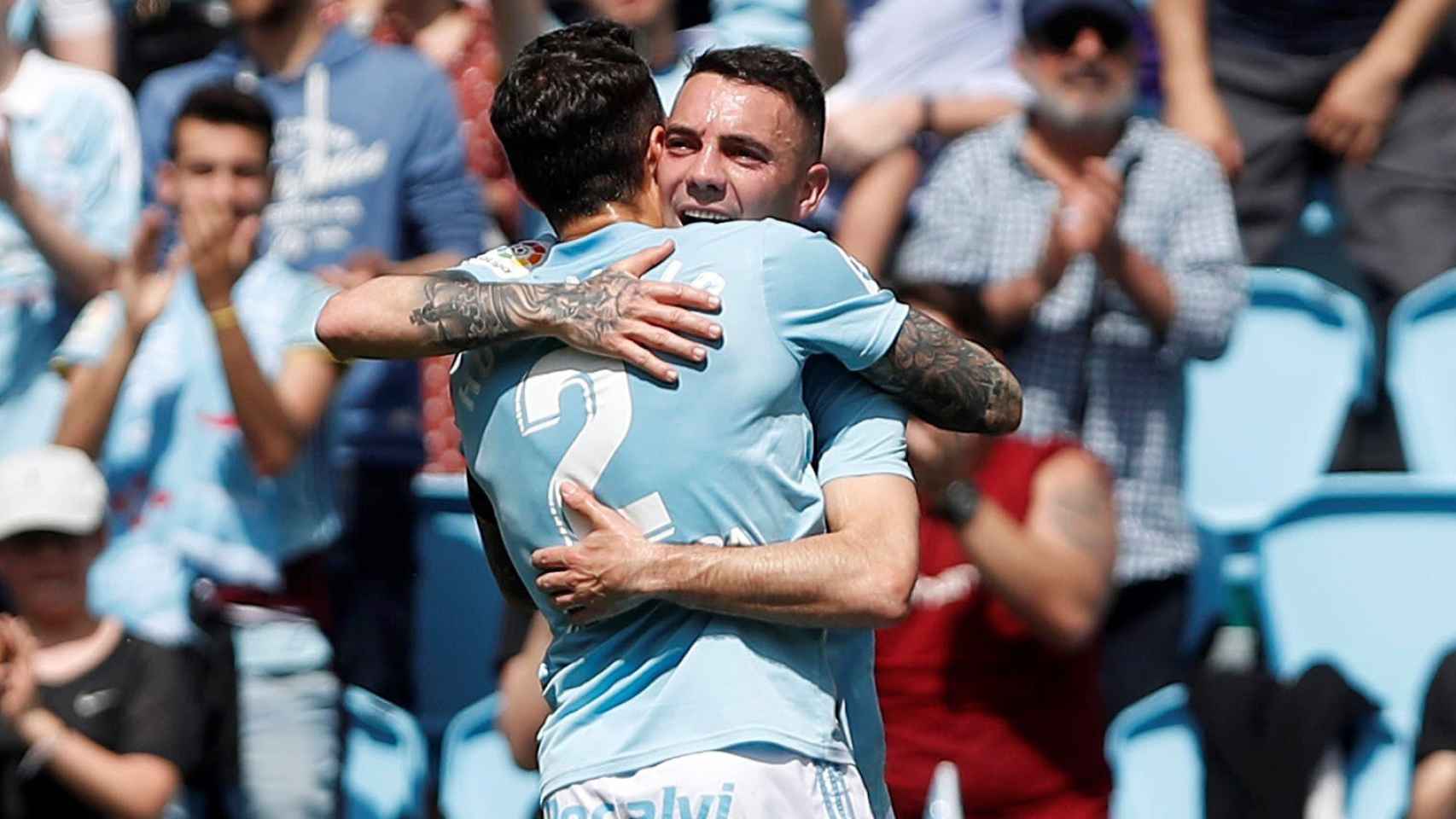 Iago Aspas celebra su gol contra el Girona