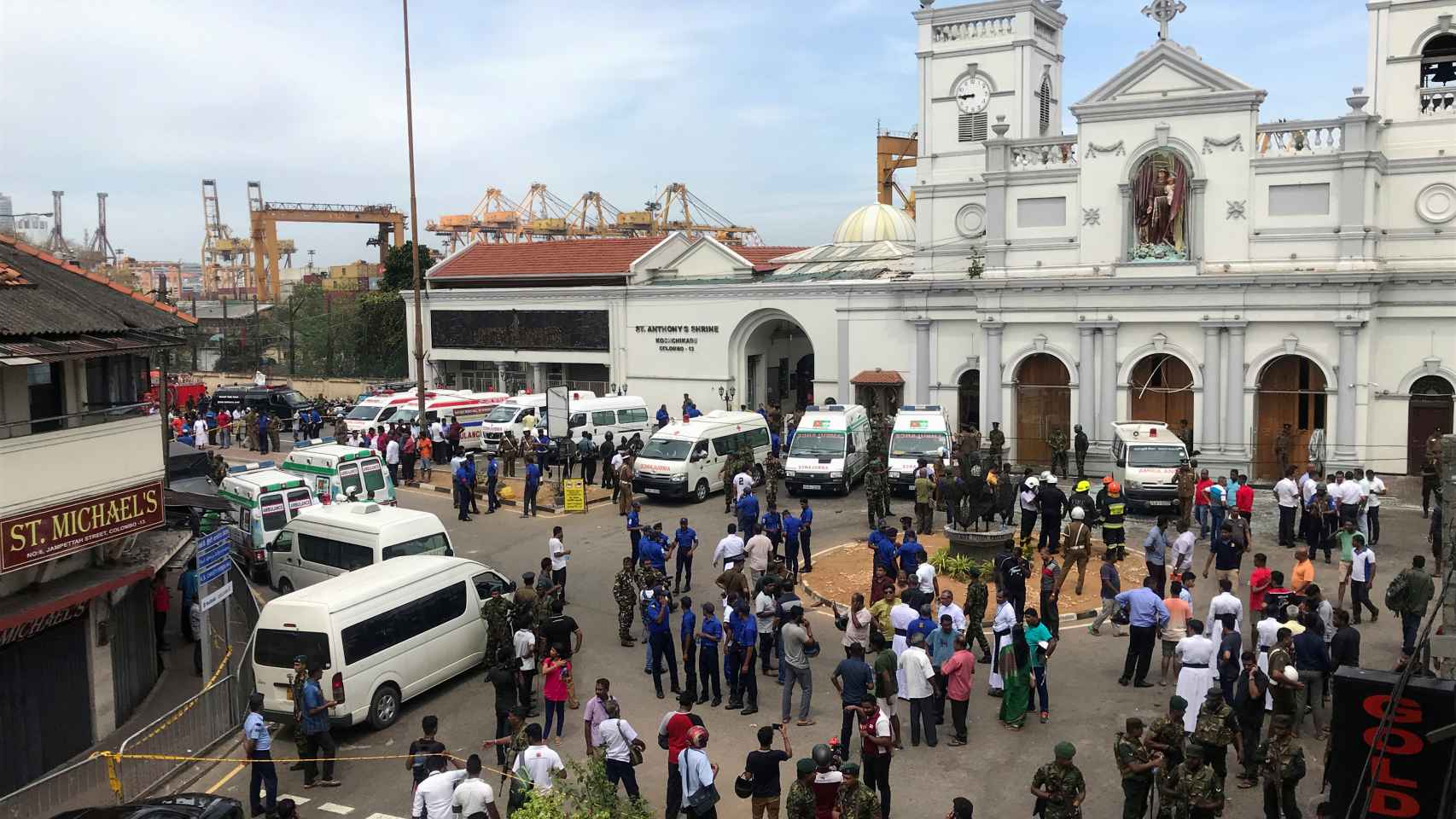 Saint Anthony's, el Santuario de San Antonio, tras el ataque, en Colombo (Sri Lanka).
