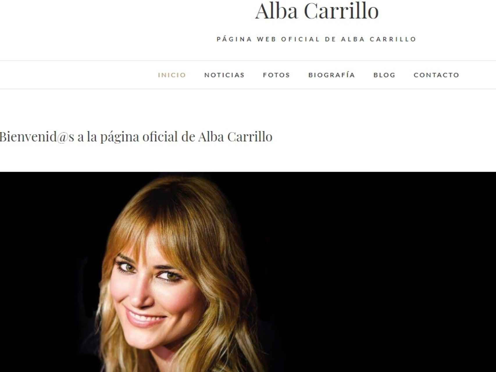 Nueva página web oficial de Alba Carrillo.
