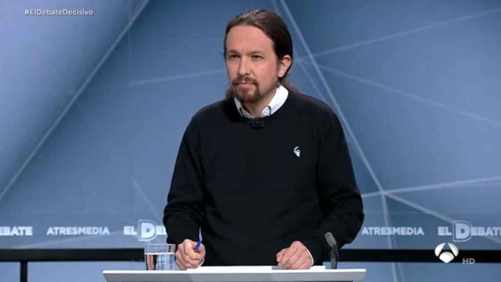 Pablo Iglesias durante su segundo debate político en Antena 3.