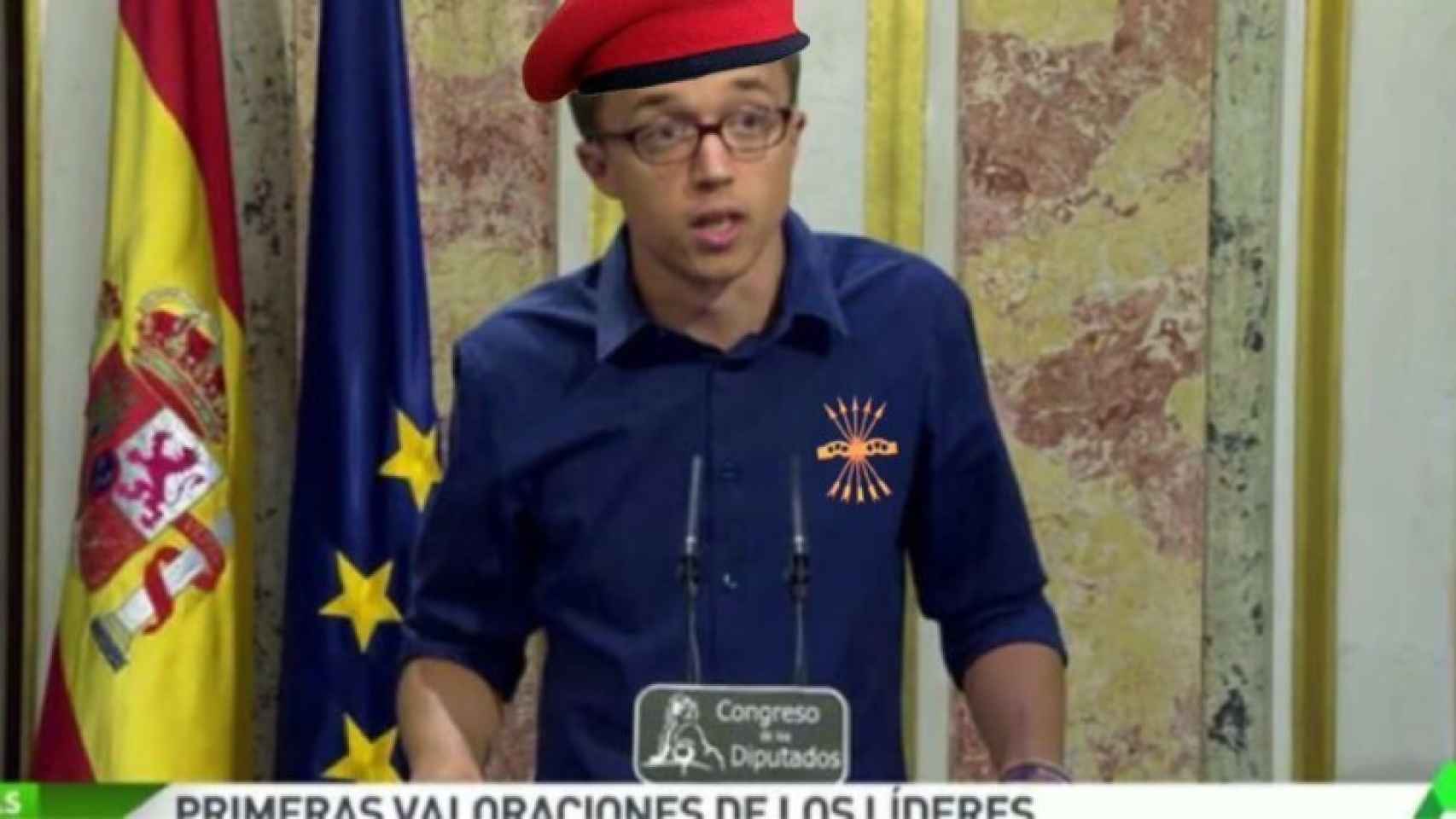 Pablo Iglesias disfrazó a Íñigo Errejón de falangista en Twitter en 2016.