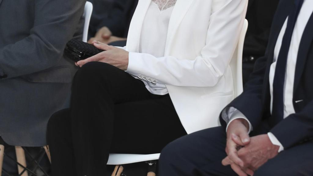 Detalle de los tacones de Manolo Blahnik que ha escogido la reina para el evento de este jueves.