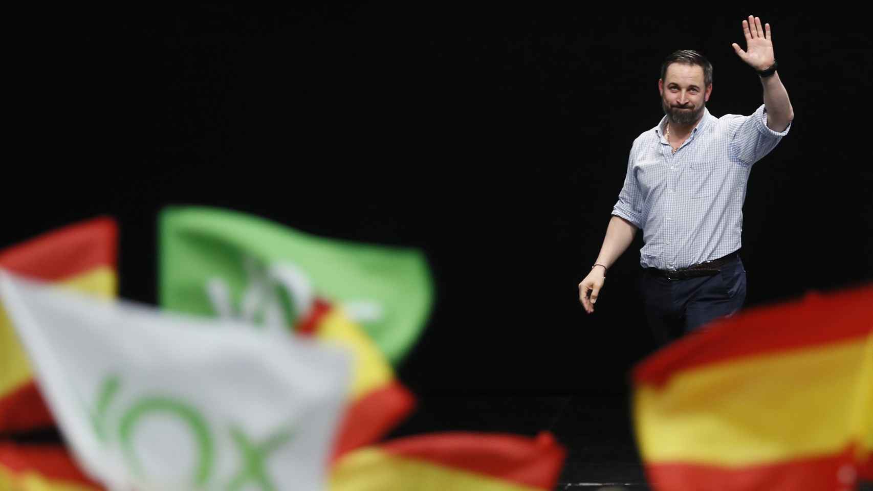 El líder de Vox, Santiago Abascal, en un acto este miércoles en Sevilla.