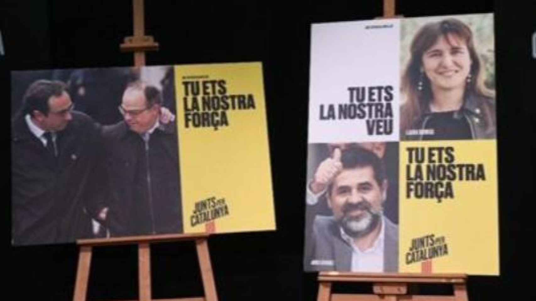 Carteles electorales de Junts per Catalunya./