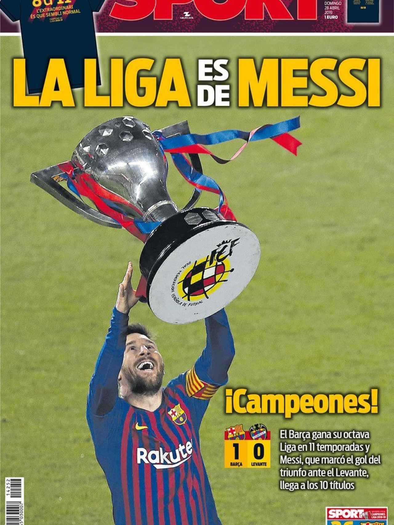La portada del diario Sport (28/04/2019)
